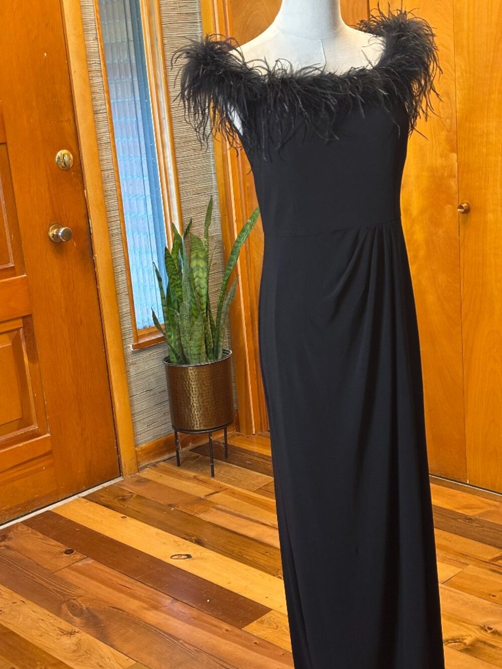 Alex Evenings Gown w/Boa Feathers